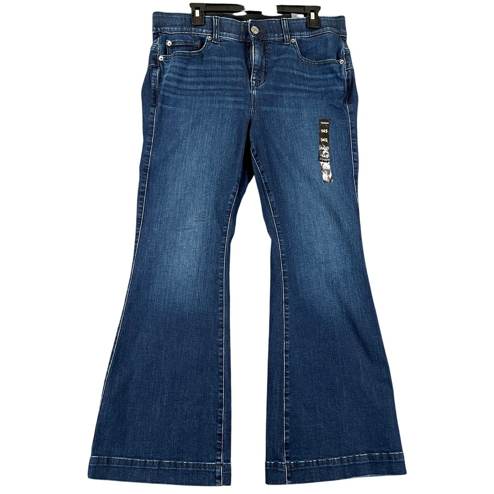 Torrid Flare Jeans Womens 14S High Rise Dark Wash Short Length Stretch Denim NWT